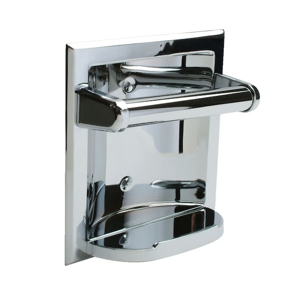 Pamex Recessed Fixtures Shallow Recessed Soap Holder and Grab Bright Chrome Finish BC2CP63 - main